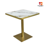 White Brown Marble Table