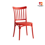 UV-resistant polypropylene café chair designed for efficient storage, outdoor durability, and professional dining spaces.