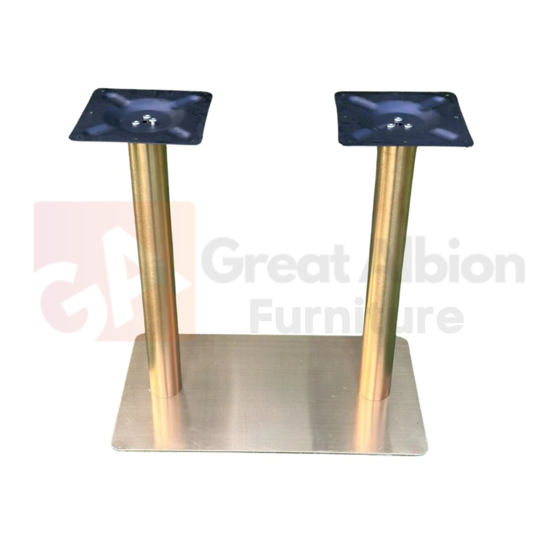 2 Round Column Gold Double Table Base - Image 1
