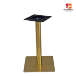 Round column single metal table base in gold finish offering luxury aesthetic and durable support for café and restaurant tables.
