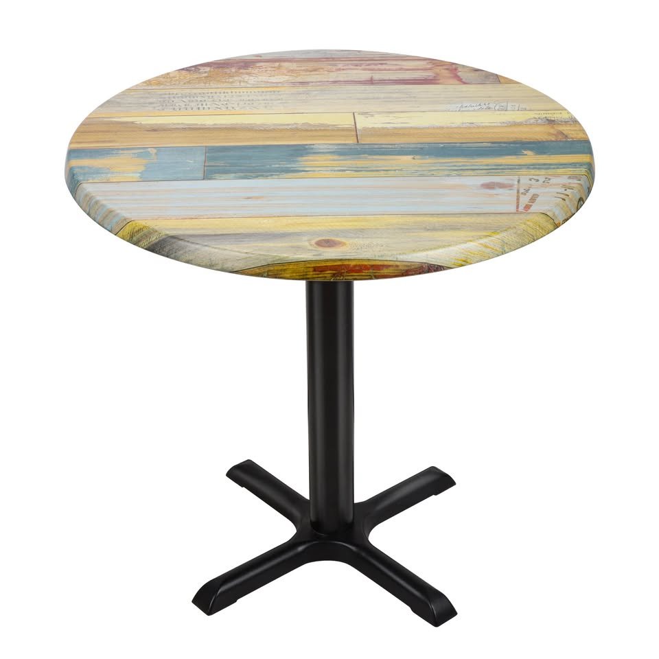 2 Rustic Multi-Colour Wood Effect Table - Image 1