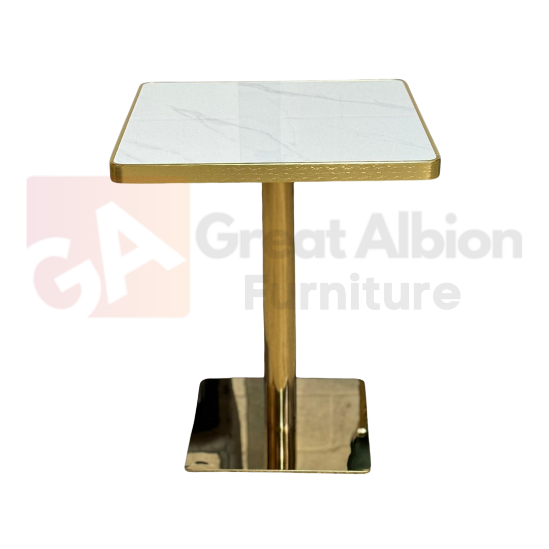 27 White Grey Marble Table - Image 1