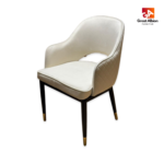 Elegant restaurant café chair featuring plush velvet upholstery and quilted designer outer back panel.