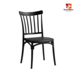 Hospitality dining chair with weatherproof polypropylene frame, ideal for outdoor cafés and indoor restaurant seating.