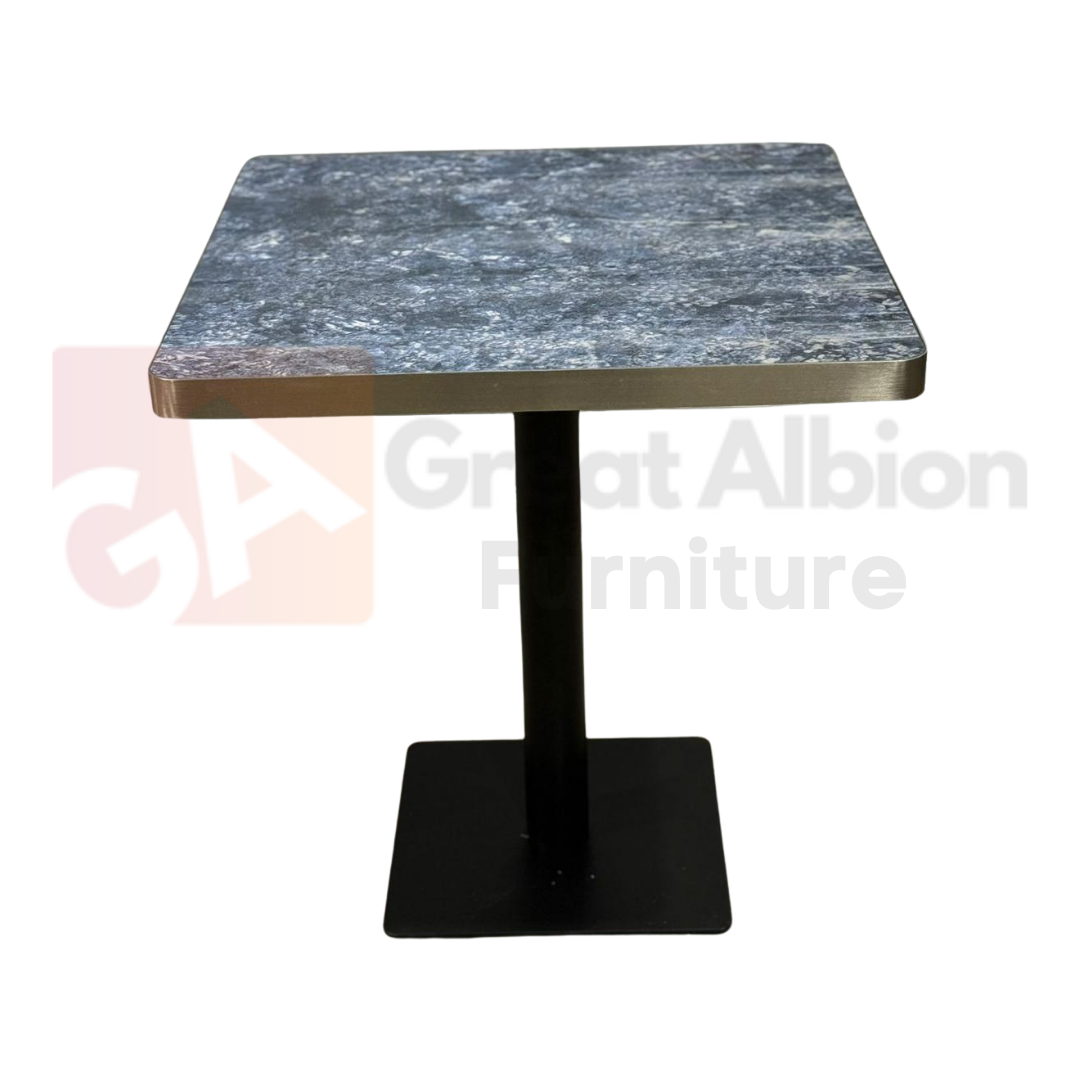 39 Silver Edge Marble Dining Table - Image 1