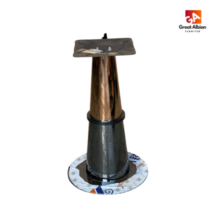 Luxury conical metal table base with tapered design and polished finish, suitable for upscale cafés, hotels, and restaurants.