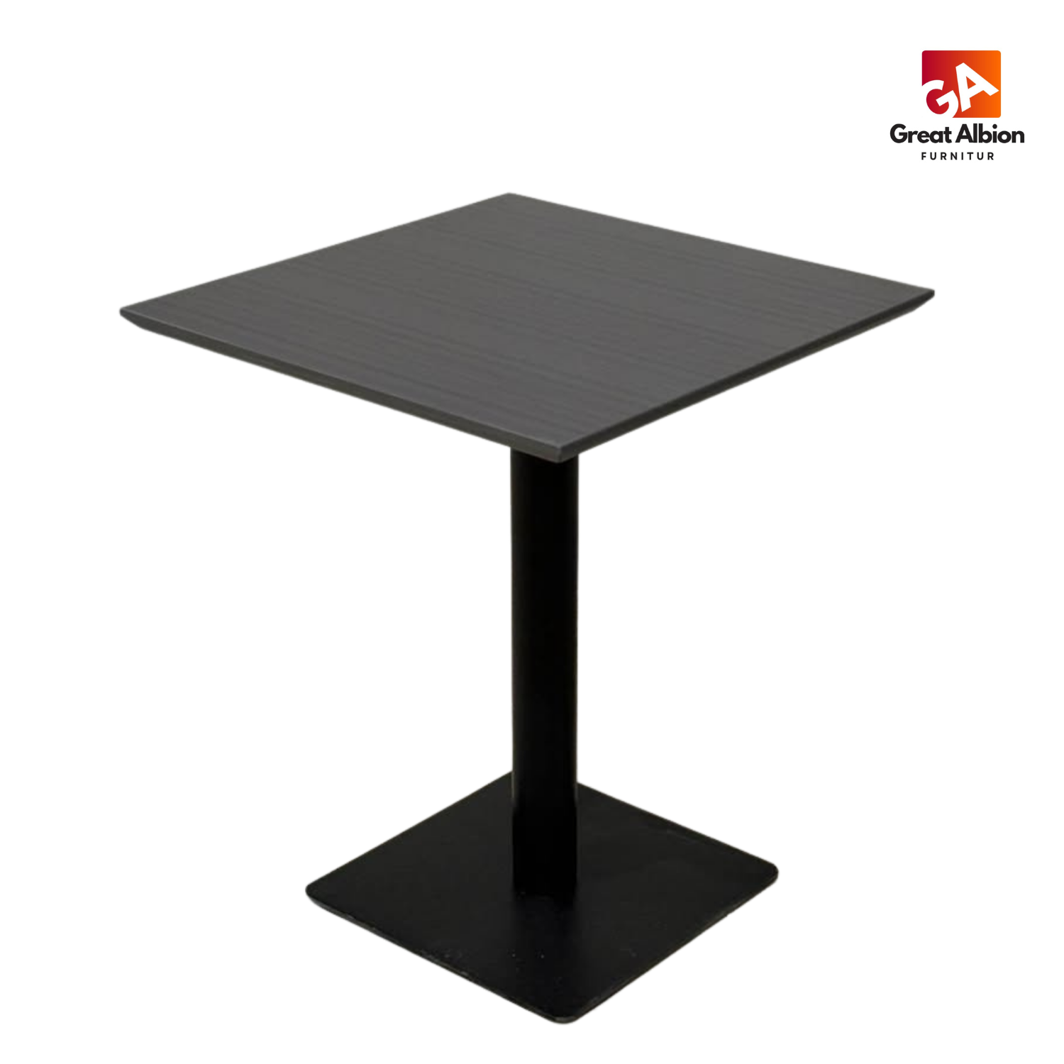 56 Charcoal Black MDF Square Table - Image 1