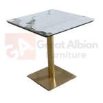 White Patterned Marble Table