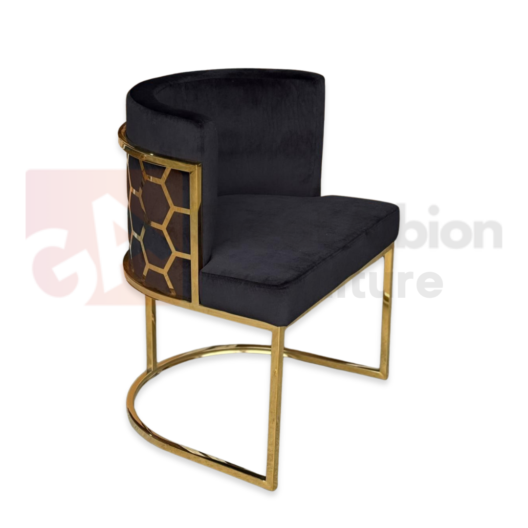 74 Honeycomb Gold Tub Chair - Image 1
