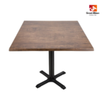 Dark brown wood-effect café table suitable for indoor and outdoor hospitality dining environments.