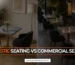 Commercial seating arrangement in a busy UK café with contract-grade chairs and tables